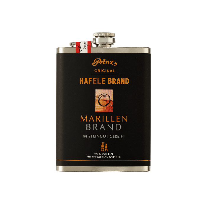 Edelstahl-Flachmann Hafele Marillen Brand 43 % vol