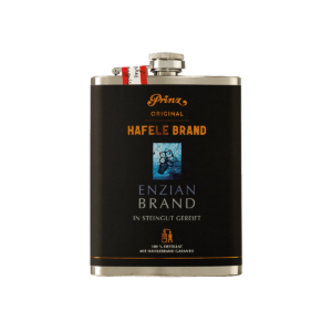 Edelstahl-Flachmann Hafele Enzian Brand 45 % vol