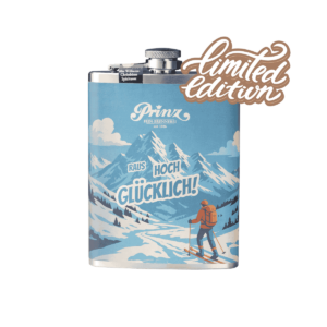 Edelstahl-Flachmann mit Alter Williams-Christbirne 41% vol