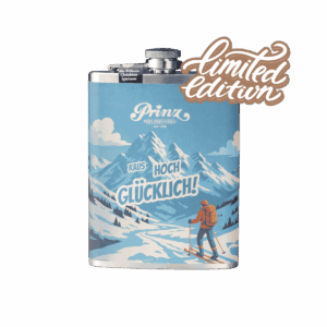 Edelstahl-Flachmann mit Alter Williams-Christbirne 41% vol