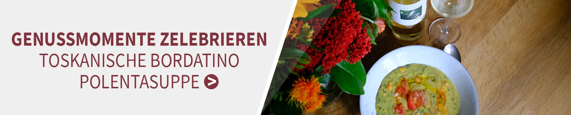 Unsere Rezeptempfehlung zum Wein: Toskanische Bordatino Pallhuber Da Capo bianco und toskanische Bordatino